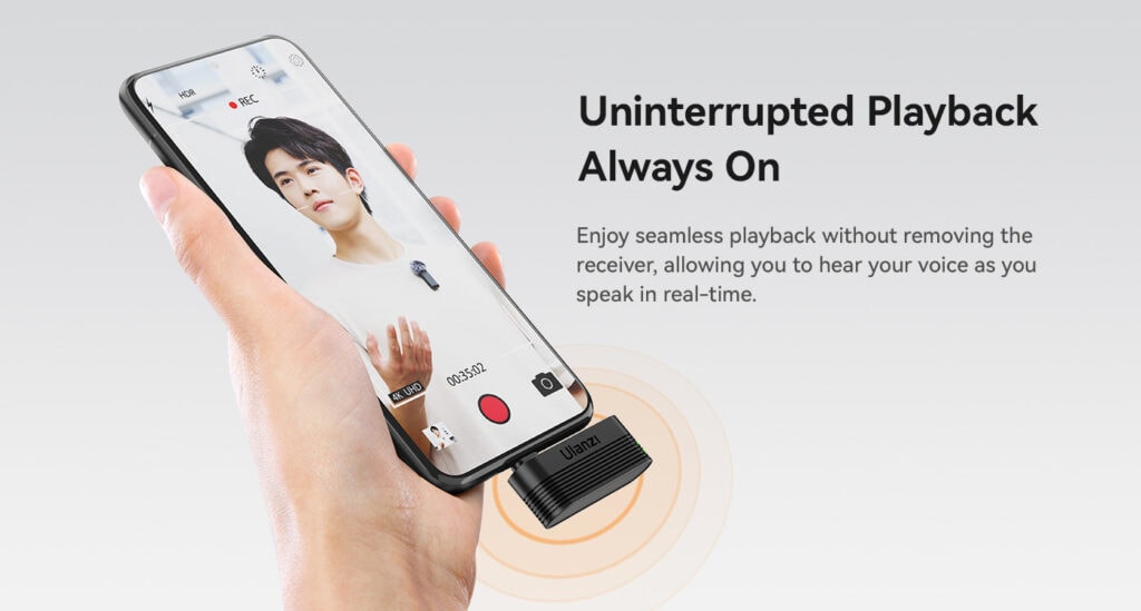 Wireless Lavalier Microphone for Ulanzi A100 - Seamless Audio Recording.