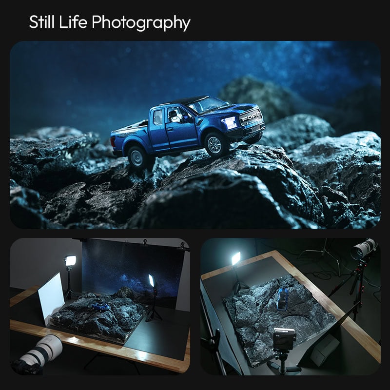 Compact RGB Video Light for Content Creation and Photography.