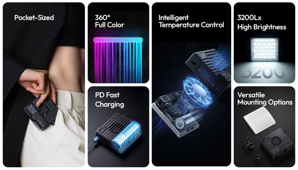 Portable RGB Video Light for Content Creators.