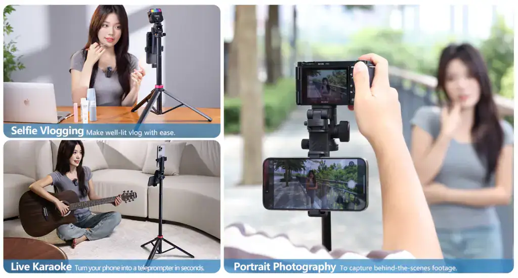 Versatile Ulanzi MT-78 tripod with cold shoe for smartphones and cameras.