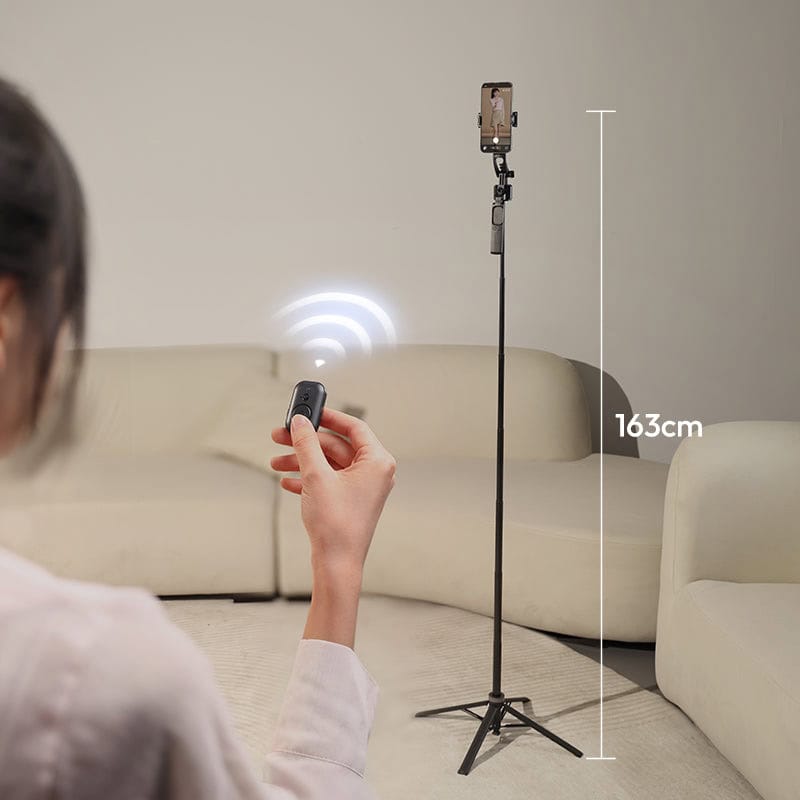 Tracking Selfie Stick with Tripod for Content Creation.