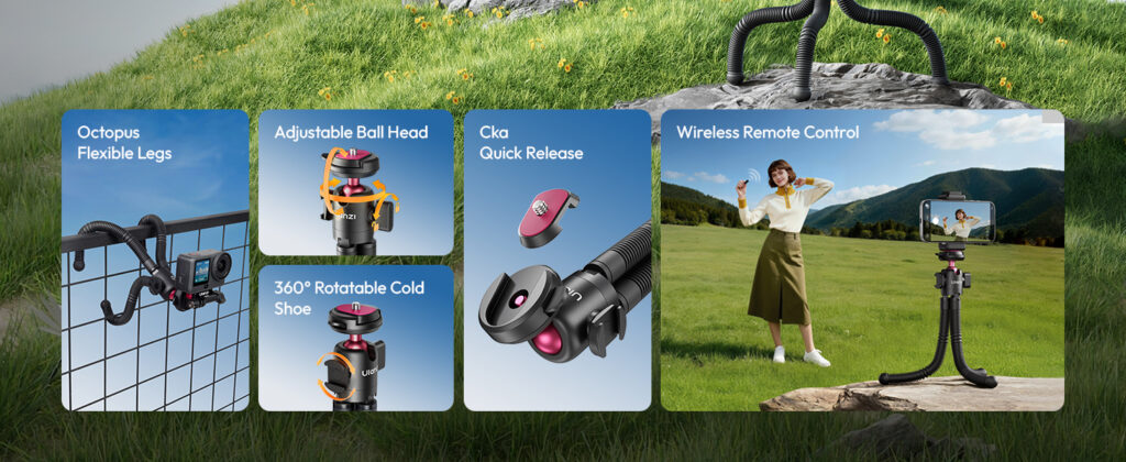 Ulanzi MT91 flexible octopus legs grip any terrain surface