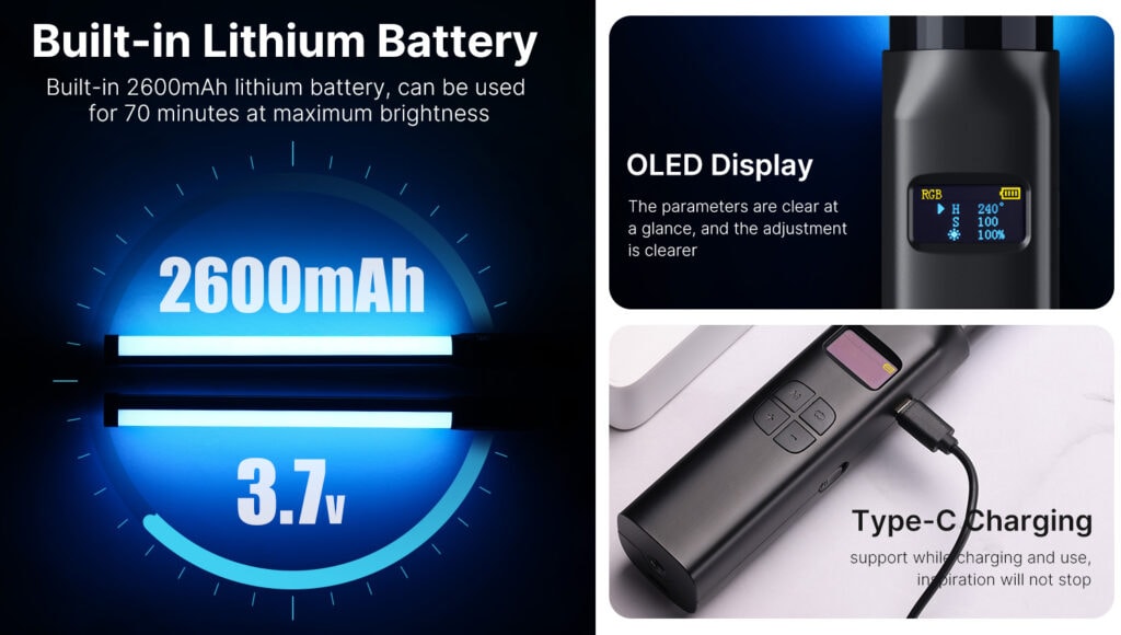 Ulanzi VL119 38 LED beads white warm RGB triple row